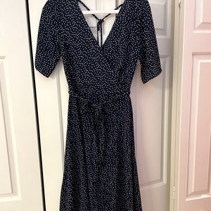 Blue polka dot dress